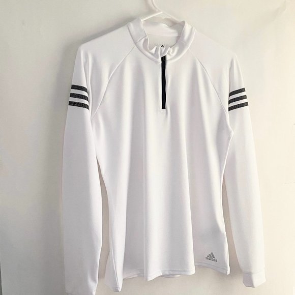 NWOT Adidas Club Mid-layer 1/4 Zip Long Sleeve Women - White, Black size M - Picture 3 of 11